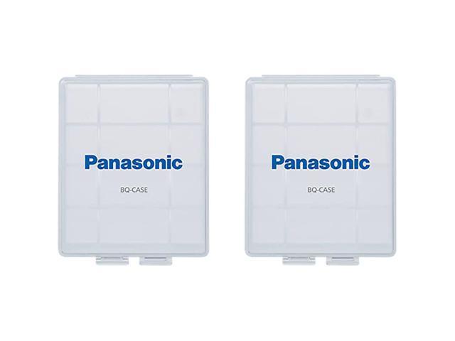 Panasonic BQCASE2SA Battery Storage Cases with 4AA or 5AAA Battery Capacity Clear Pack of 2