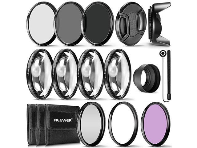 58MM Complete Lens Filter Accessory Kit for Lenses with 58MM Filter Size UV CPL FLD Filter Set + Macro Close Up Set +1 +2 +4 +10 + ND Filter Set