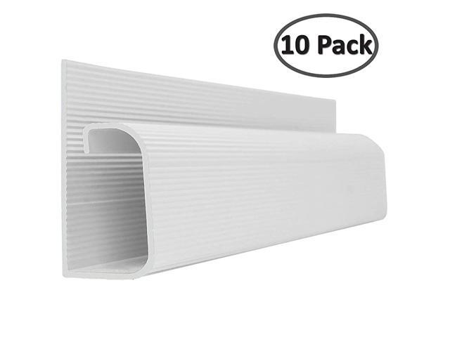 Large J Channel Cable Raceway Self Adhesive Desk Cord Organizer and Wire Manager White 48 4 Feet 10 Pack