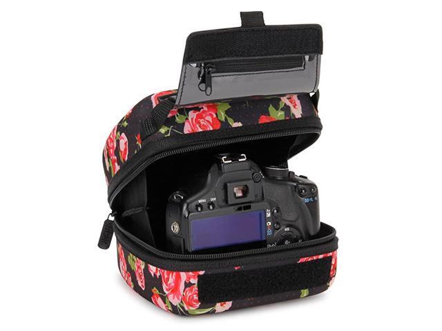 Hard Shell DSLR Camera Case Floral with Molded EVA Protection Quick Access Opening Padded Interior and Rubber Coated HandleCompatible with Nikon