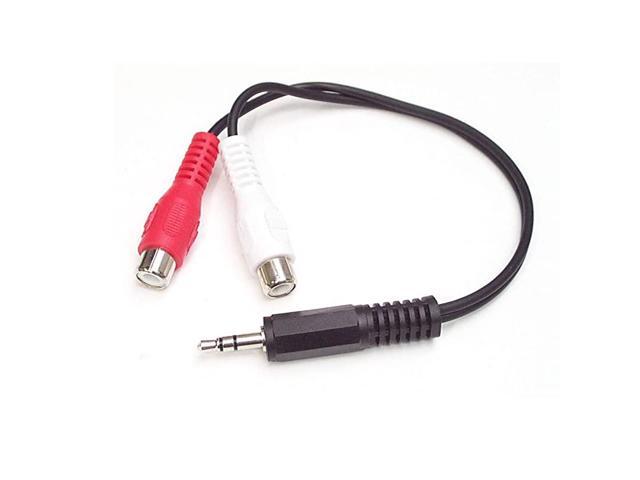 com 6in Stereo Audio YCable 35mm Male to 2X RCA Female Headphone Jack to RCA Computer MP3 to Stereo 1x MiniJack 2X RCA MUMFRCA