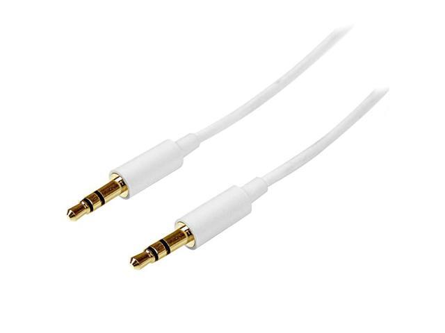 com 3m White Slim 35mm Stereo Audio Cable 35mm Audio Aux Stereo Male to Male Headphone Cable 2X 35mm Mini Jack M White MU3MMMSWH 10 ft