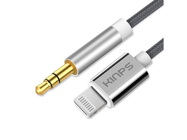 MFI Certified Lightning to 35mm Male Aux Cable 4FT12M Nylon Braided Audio Cord Compatible with iPhone 11 Pro MaxXsXRX87 Car Stereo Home Stereo and