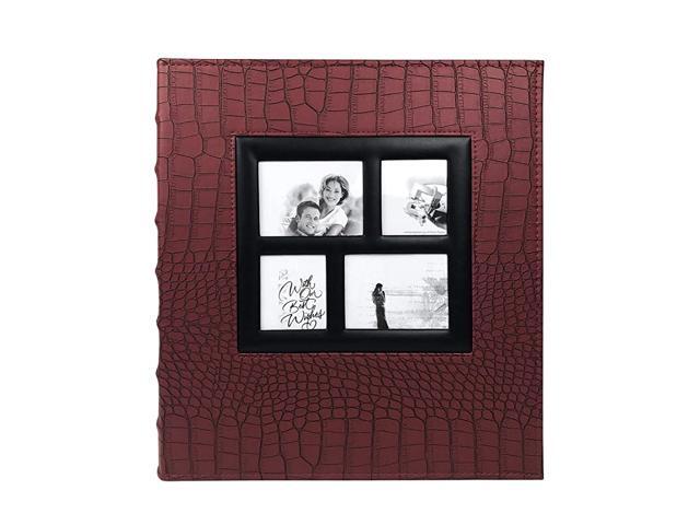 Big Wedding Photo Album 4x6 Family Photo Picture Albums Black Pages Holds 400 Horizontal and Vertical Photos Red 400 Pocket