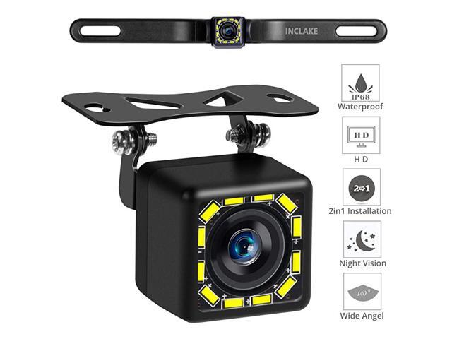 Backup Camera Rear View Camera Ultra HD 12 LED Night Vision Waterproof Reverse Camera 140° Wide View Angel with Multiple Mount Brackets for