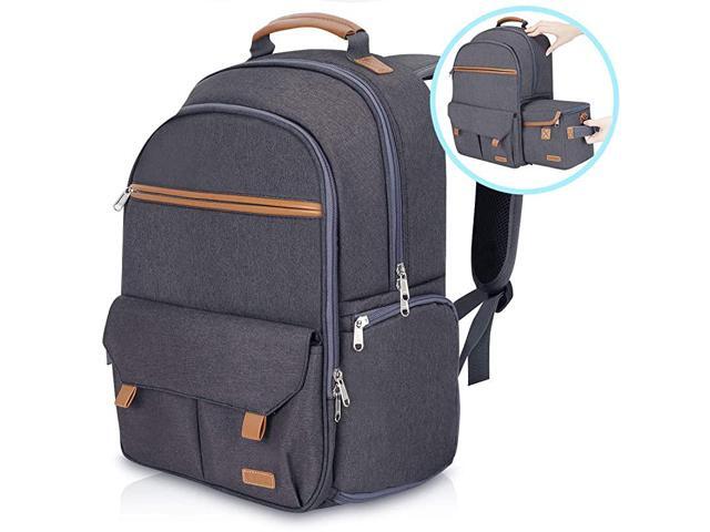 Waterproof Camera Backpack for Women and Men Fits 156 Laptop with Buildin DSLR Shoulder Photographer Bag Gray