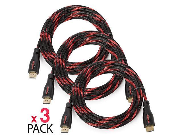 3 Pack High Speed 4K HDMI Cables 10 Long