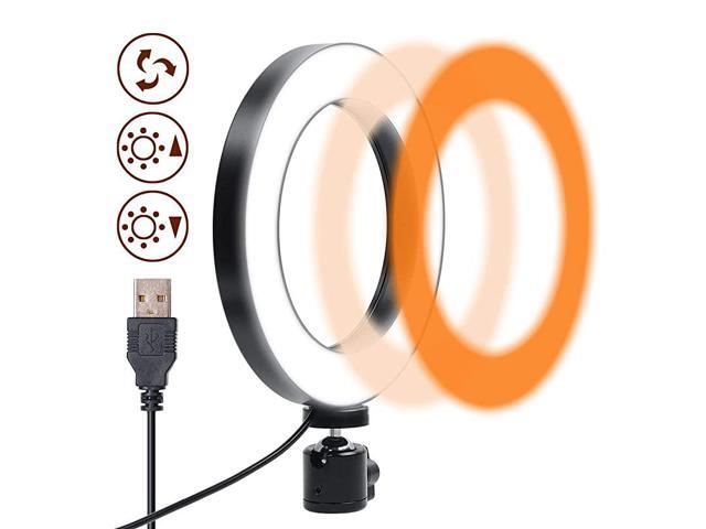 Ring Light 6 Inches 3 Color Lights 10 Dimmable Brightness Premium LED Makeup Lighting for Streaming YouTube Video Photo Photography Selfie