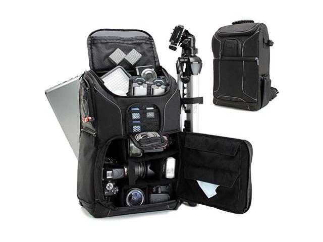 DSLR Camera Backpack Case Black 156 inch Laptop Compartment Padded Custom Dividers Tripod Holder Rain Cover LongLasting Durability and Storage