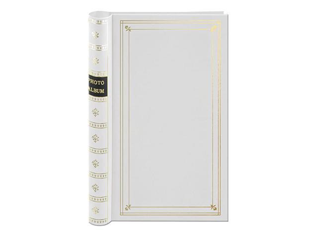 Bound Photo Album 300 BiDirectional Memo Pockets Hold 4x6 Photos White