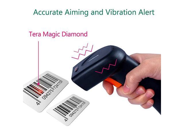 Barcode Scanner Wireless and Wired 1D 2D QR Digital Printed Bar Codes Reader Portable Handheld Barcode Scanner Compact with Magic Diamond Accurate
