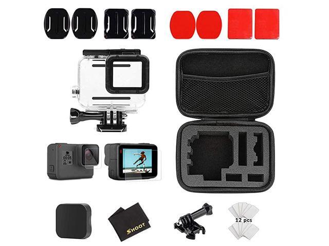 26 in1 Must Have Accessories Kit with Carrying CaseWaterproof Housing Case for GoPro Hero 7 Black56 TemperedGlass Screen ProtectorLens CapAdapter