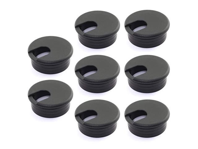 8pcs 134 inch Desk Wire Cord Cable Grommets Hole Cover for Office PC Desk Cable Cord Organizer Plastic Cover Black