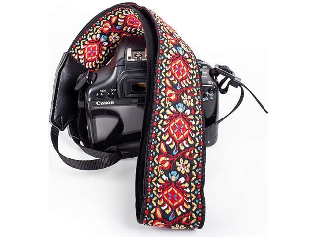 Woven Vintage Camera Strap for All DSLR Camera EmbroideElegant Universal Neck Shoulder Strap Floral Pattern Strap Best Stocking Stuffer for Men