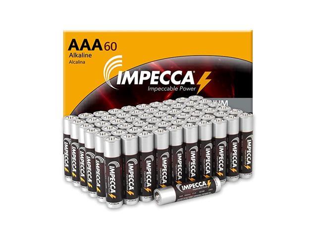 AAA Alkaline Batteries 60 Pack HighPerformance Long Lasting and Leak Resistant Premium LR6 Battery Platinum Series Recloseable Box 60 Counts