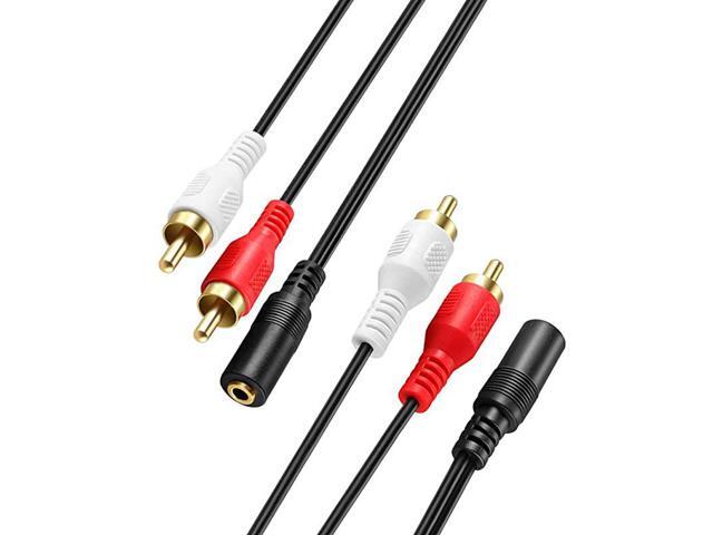 2 Pack 35mm to RCA Stereo Audio Cable Adapter BiDirectional AUX Auxiliary Male Headphone Jack Plug Y Splitter to LeftRight 2RCA Male Connector Plug