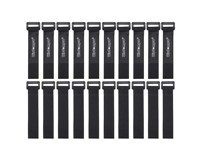 20 Pack 08 x 8 Inches Hook and Loop Reusable Fastening Cable Tie Down Straps by Reusable Durable Functional Ties to Keep Your Home Office