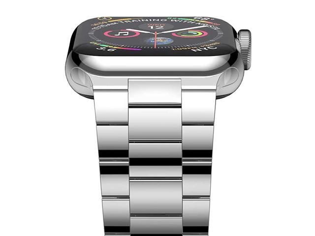 Compatible with Apple Watch Band 44mm 42mm Upgraded Version Solid Stainless Steel Band Business Replacement iWatch Strap for Apple Watch Series