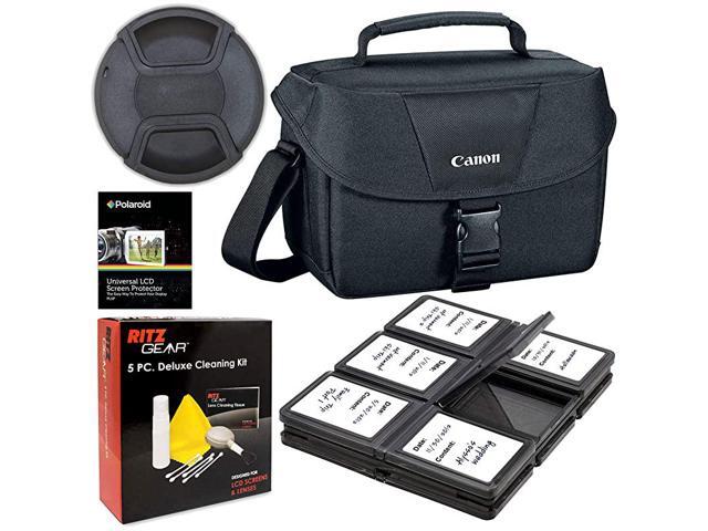 Deluxe CameraVideo Shoulder Bag for Canon EOS Rebel T6 T7 T5i T6i T7i EOS 90D 80D 70D 6D EOS Sl3 SL2 Bundle Includes 58mm Lens Cap 5Piece Cleaning