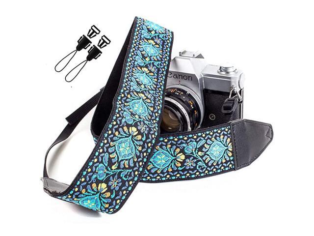 Woven Vintage Camera Strap for All DSLR Camera Embroidered Elegant Universal Neck Shoulder Strap Floral Pattern Stocking Stuffer for Men Women