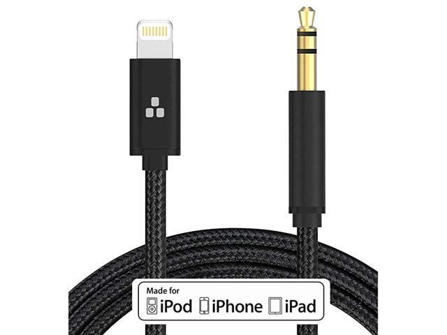 MFI Certified iPhone Aux Lightning Cord to Male 35mm Auxiliary Cable iPhone Audio Link to Car Jack Headphones Speakers Black