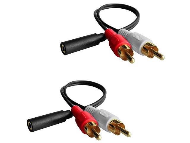 Connector Audio Cable 35mm Audio Female to 2 RCA Male Stereo Cable 2 Pack