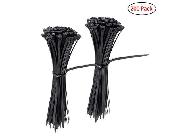 Zip Ties Nylon Self Locking Wire Ties 4 inch 200 Pieces Black