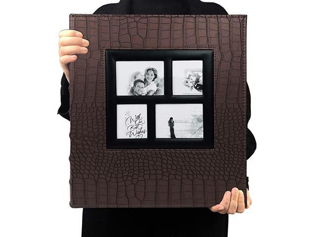 Large Photo Album 4x6 Sewn Bonded BookBound BiDirectional Adventure Travel Vacation Album Holds 600 Photos 5 Per Page Brown 600 Pocket