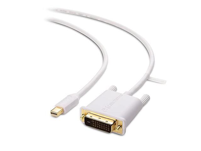 Mini DisplayPort to DVI Mini DP to DVI in White 6 Feet Thunderbolt and Thunderbolt 2 Port Compatible