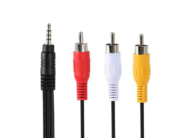 35 mm to RCA AV Camcorder Video Cable35mm Male to 3RCA Male Plug Stereo Audio Video AUX Cable for SmartphonesMP3 TabletsSpeakersHome Theater 35