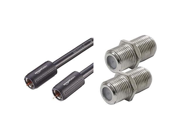 CL2Rated Coaxial TV Cable 4 Feet GE RG6 Coaxial Cable Extension Adapter 2 Pack Works on FType Cables Compatible with All Brands of Coax Cables