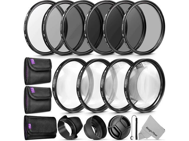 Complete Lens Filter Accessory Kit UV CPL ND4 ND2 ND4 ND8 and Macro Lens Set for Canon EOS 70D 77D 80D 90D Rebel T8i T7 T7i T6i T6s T6 SL2 SL3 DSLR