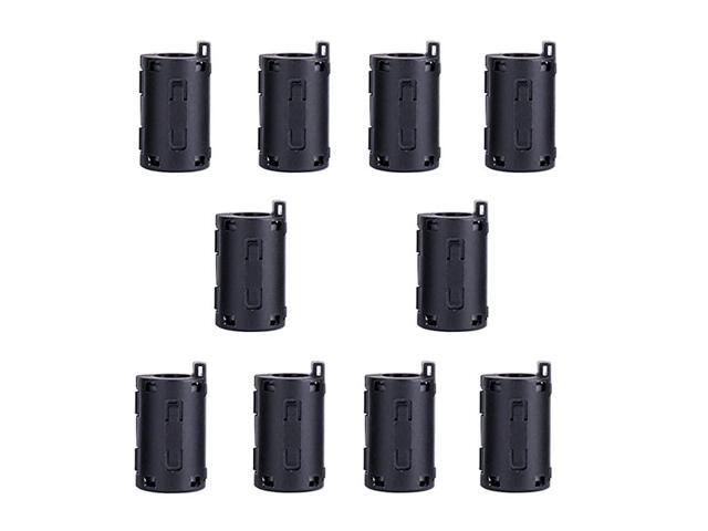 10X Clipon Ferrite Ring Core RFI EMI Noise Suppressor Cable Clip 11mm Inner Diameter Ferrite Chokes Black