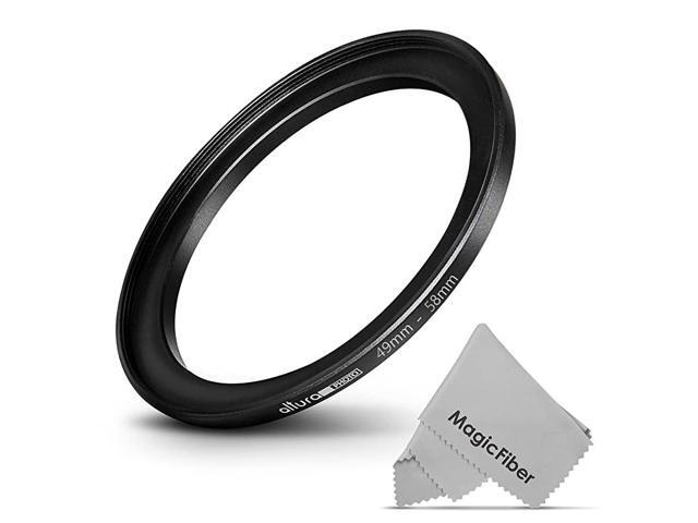Photo 4958MM StepUp Ring Adapter 49MM Lens to 58MM Filter or Accessory + Premium MagicFiber Cleaning Cloth