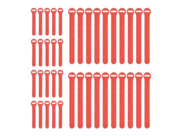 Storage SelfGripping Reusable Cable Ties Watermelon Pink 40 Pack 20 4 Straps 20 8 Straps Hook and Loop Cord and Wire Organizer for Computer PC and