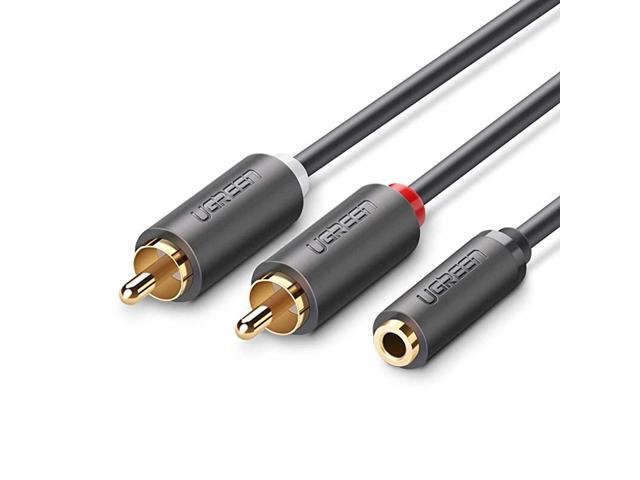 35mm Female to 2 RCA Male Stereo Audio Y Cable Adapter Gold Plated Compatible for Smartphones MP3 Tablets Home Theater 3FT