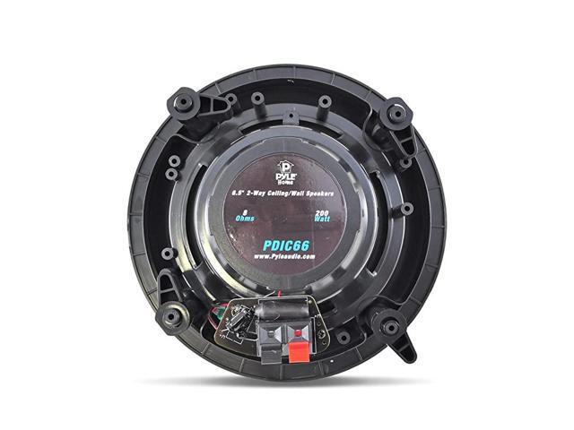 65 2Way Midbass Speakers Pair of inWallinCeiling Woofer Speaker System 12 High Compliance Polymer Tweeter Flush Mount Design w 60Hz 20kHz Frequency