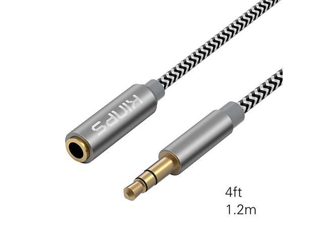 Audio Auxiliary Stereo Extension Audio Cable 35mm Stereo Jack Male to Female Stereo Jack Cord for Phones Headphones Speakers Tablets PCs MP3