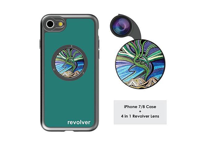 Designer Revolver M Series Camera Kit 4 in 1 Lens with Case for iPhone 78 SE 2020 Fisheye Lens Wide Angle Lens Macro Lens CPL Aurora Borealis