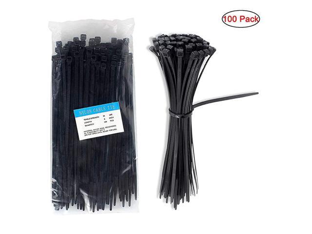 Zip Ties Nylon Self Locking Heavy Duty Wire Ties 8 inch 100 Pieces Black