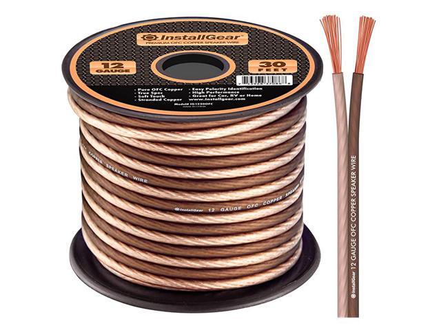 12 Gauge AWG 30ft Speaker Wire 999% Oxygen-Free Copper True Spec and Soft Touch Cable - Brown