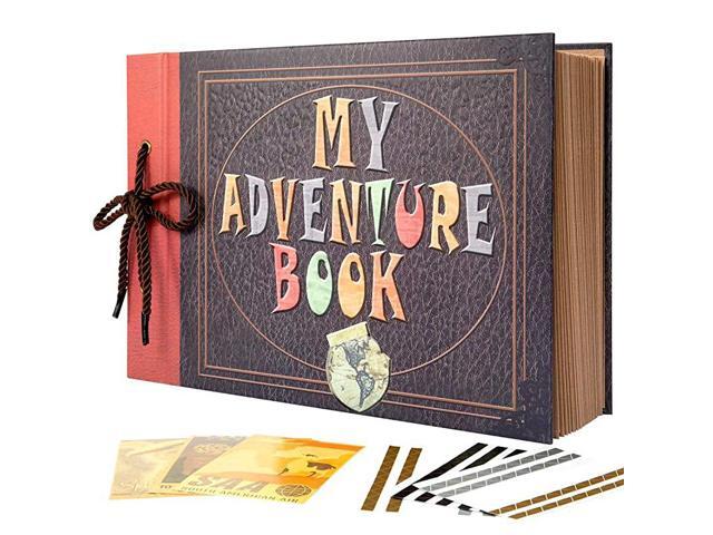 Adventure Book with Embossed Cover Large 123 x 83 Inch 80 Pages Scrapbook Album Gifts for Thanksgiving Day Christmas Anniversary Family Memory