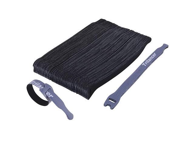 Reusable Cable Straps Wire Ties Pack of 50 Adjustable Cord Fastener Cable Organizer 8 InchesBlack