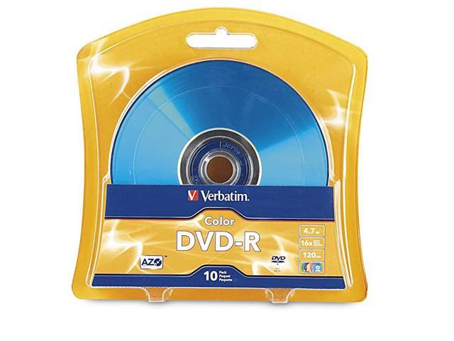 DVDR 47GB 16x AZO Recordable Media Disc 10 Disc Blister Assorted Colors 97513