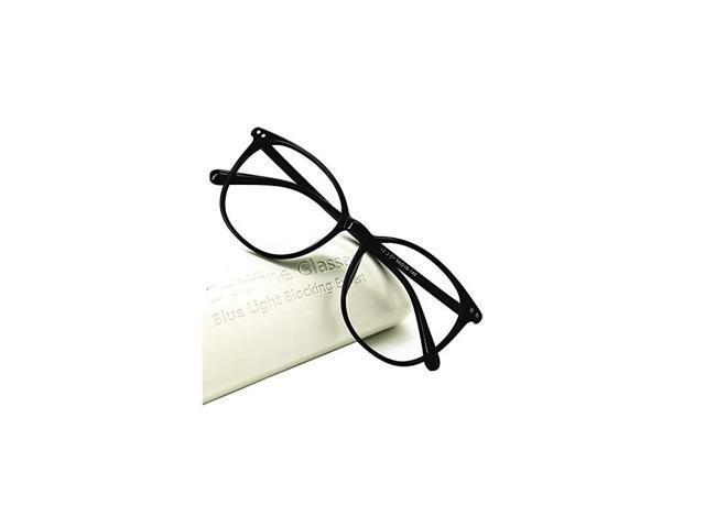 Glasses Anti Blue Light Blocking Reader Women Men for Mid Big Face Black 050