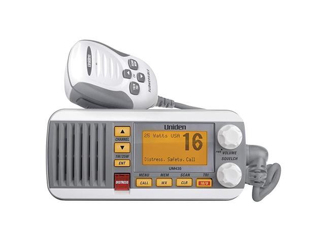 UM435 Advanced Fixed Mount VHF Marine Radio All USAInternationalCanadian Marine Channels Including New 4Digit CDN B Channels 1 Watt25 Watt Power
