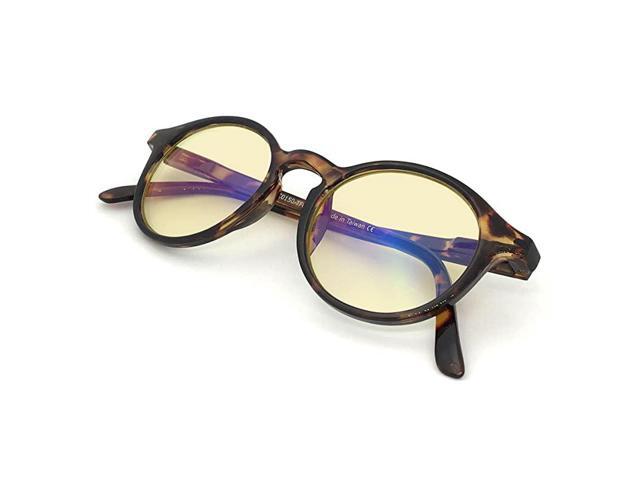 Vision Blue Light Shield Computer ReadingGaming Glasses 00 Magnification Anti Blue Light 100 UV Protection High Definition Lens Round Glossy