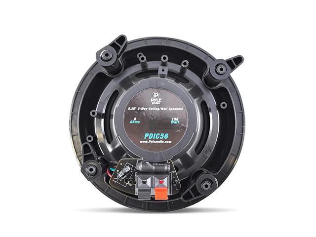 525 InWallInCeiling Dual Speakers Pair 2Way Woofer Speaker System 12 Polymer Tweeter Flush Mount w 80Hz 20kHz Frequency Response 150 Watts Peak 8