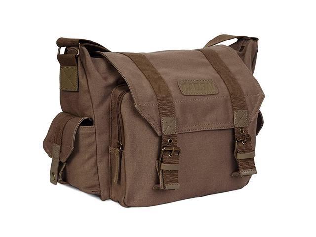 Lightweight Vintage Waterproof Canvas DSLR SLR Shockproof Camera Shoulder Messenger Bag Compatible for Canon Sony Nikon