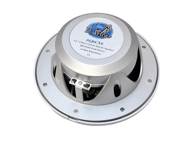 625 Inch Marine Speakers 2 Way Water Resistant Audio Stereo Sound System with 400 Watt Power Attachable Grills and Resin Treatment for Indoor and